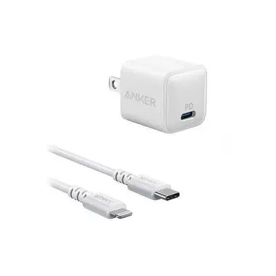 Anker PowerPort PD Nano 18W USB-C Adapter with Charging Cable